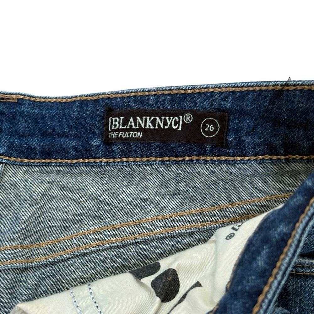 Blank NYC The Fulton Roll Up Denim Shorts 26 Low Rise Distressed Festival Boho - Picture 2 of 8